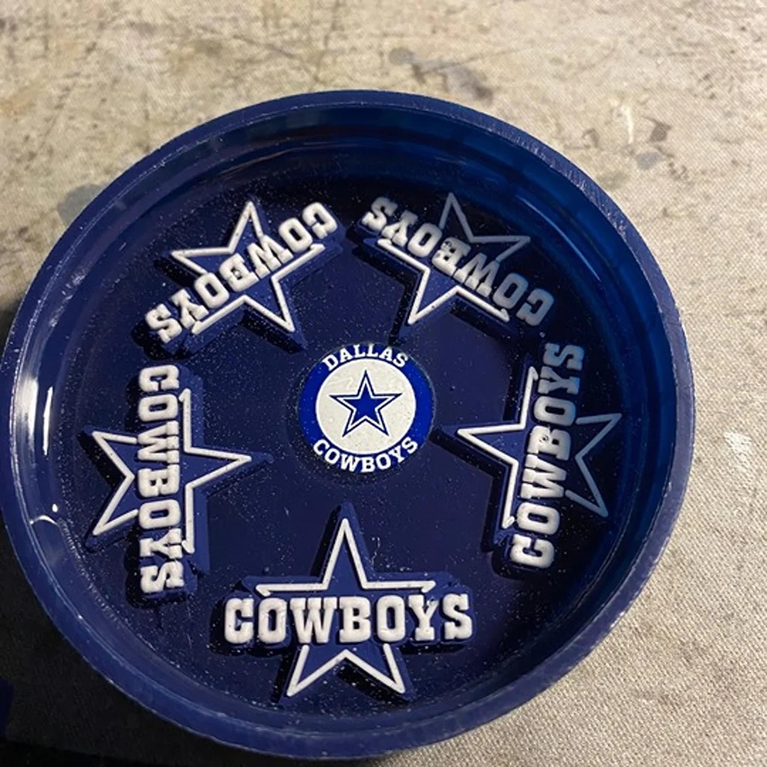 dallas cowboys resin lid coaster 2.75 in diameter
