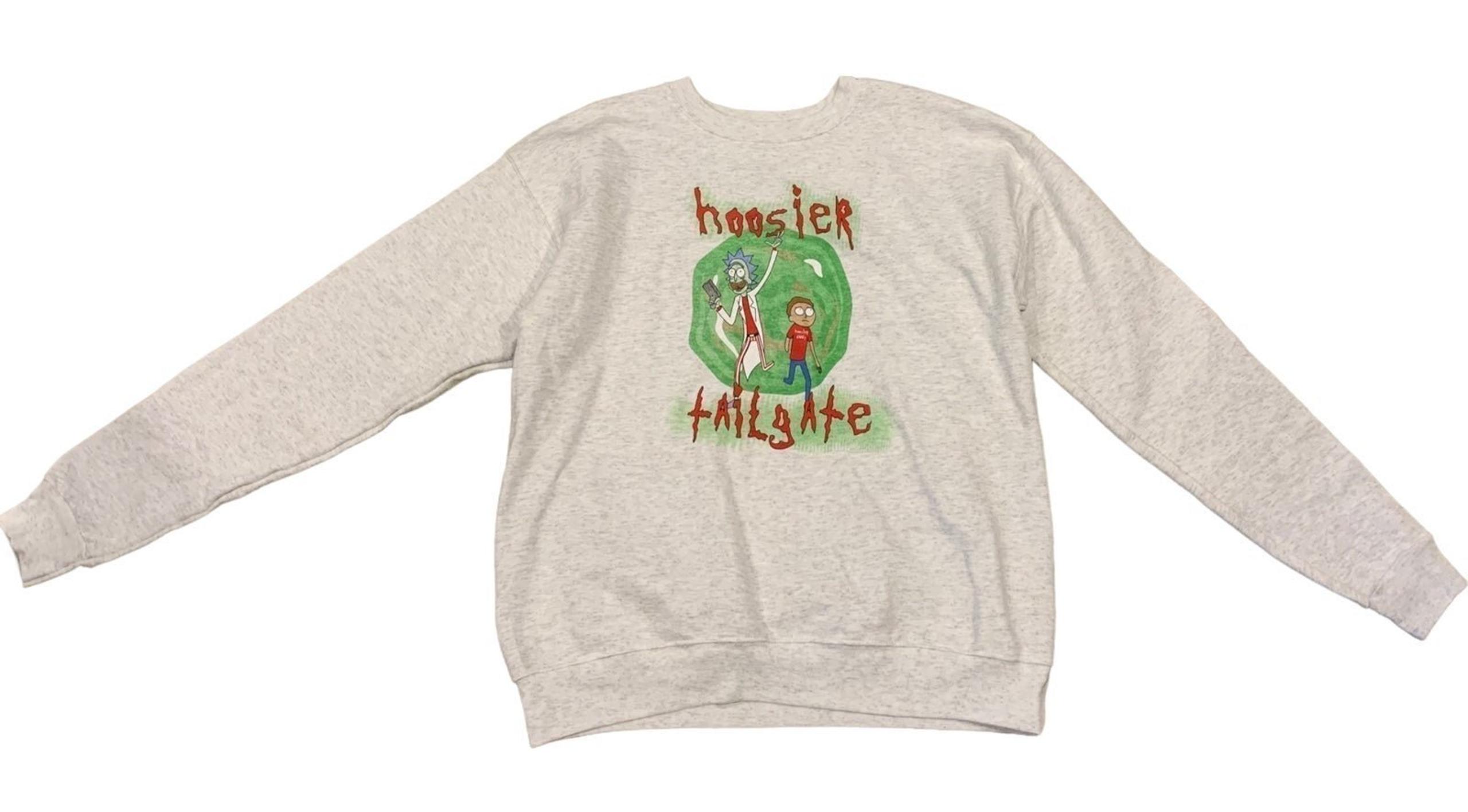 Hoosier Daddy Tailgate Rick & Morty Sweatshirt Indiana Size Medium