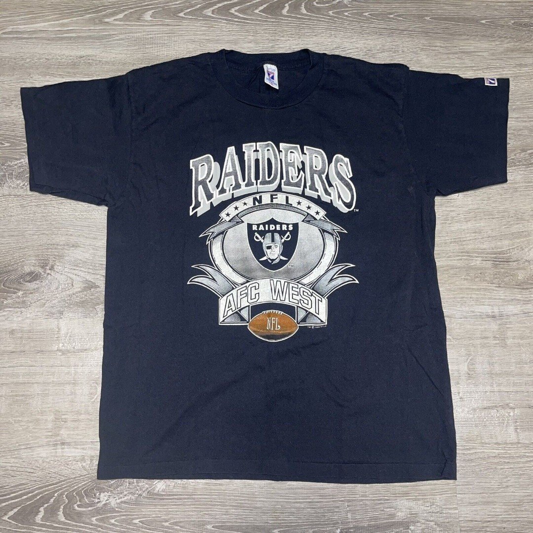 Los Angeles Raiders Vintage T Shirt 1992 Season NFL Football Team 90's Logo 7 XL