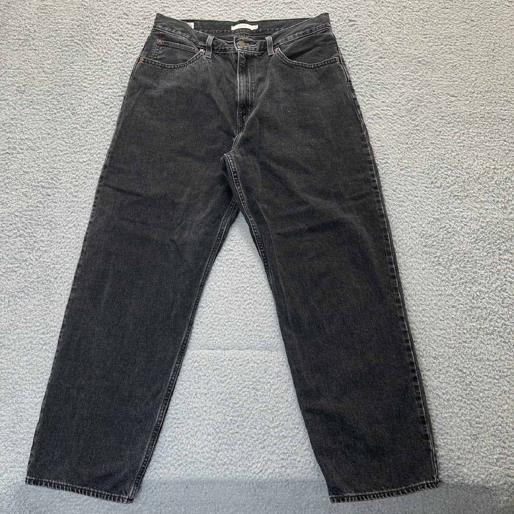 Levis Premium Dad Jeans Womens 31 Black Wash High Rise Baggy Relaxed Fit Big E