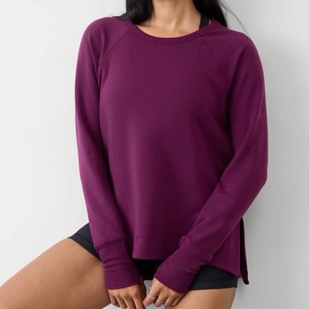Athleta Coaster Luxe Recover Sweatshirt Crewneck Pullover Women’s Medium Purple