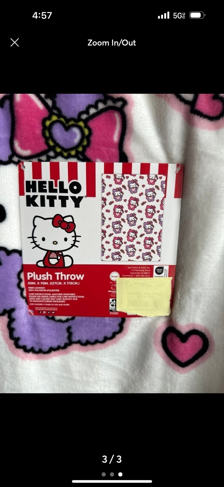 Hello kitty bear blanket