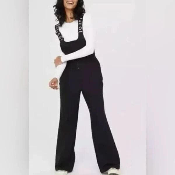 Aerie Offline Womens Chillside Collection Black Ski Snowboard Pant Overalls SZ M