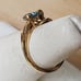 Blue topaz/diamonds Ring, 14kt yellow Gold