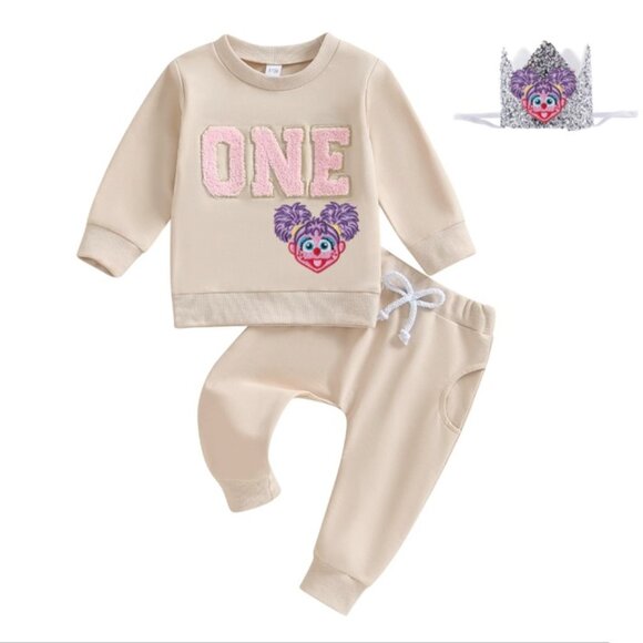12-18 Sesame Street Sweater First Birthday Abby Cadabby Outfit Clothes Leggings