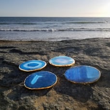 Set of 4 Natural Agate Stone Coasters