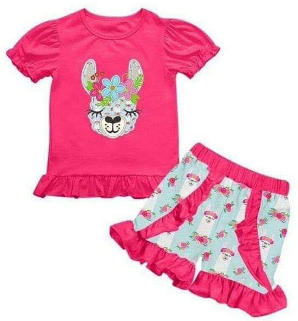 Size 6/7 Llama Shirt and Shorts Outfit