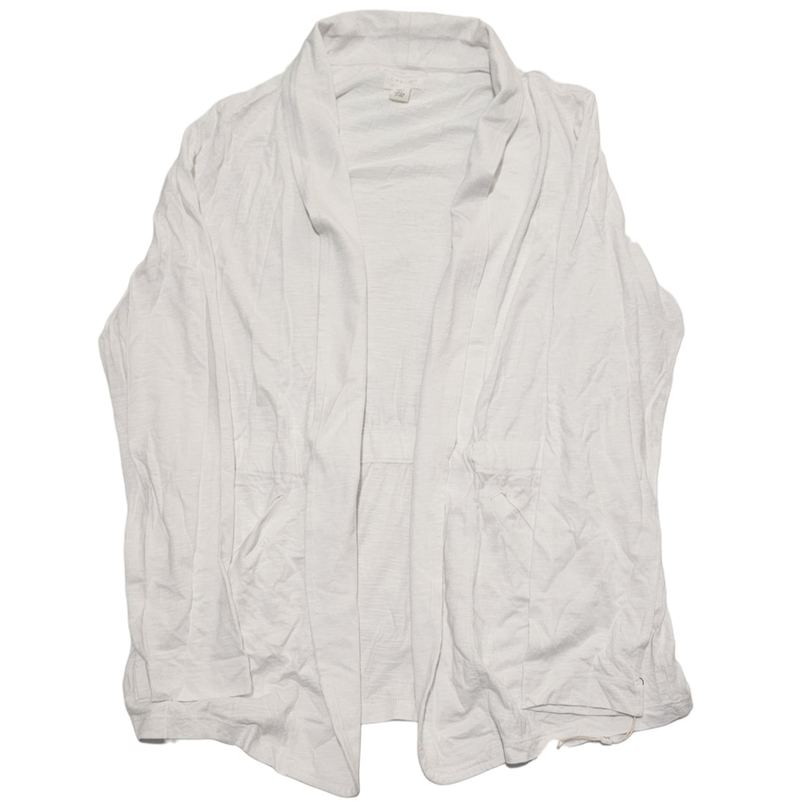 Caslon New open front interior drawstring cardigan with pockets white Size XS