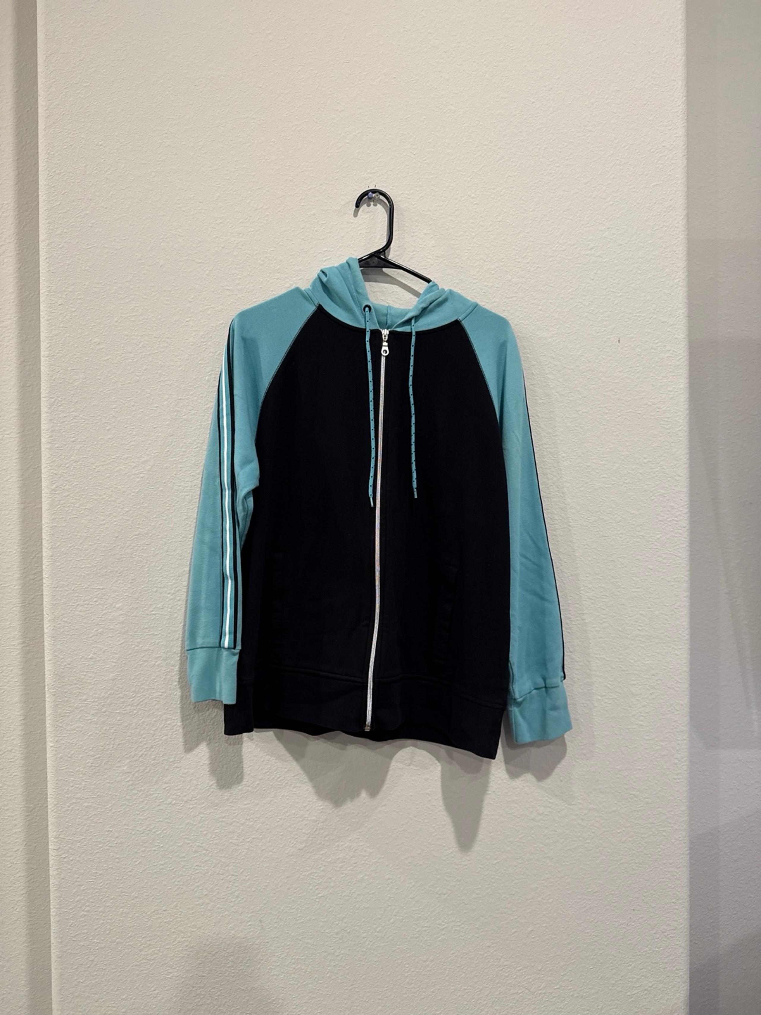 Black and blue zip up hoodie