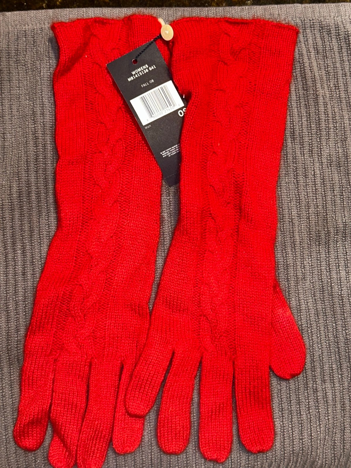 New Tommy Hilfiger Women’s Cashmere Red Gloves O/S
