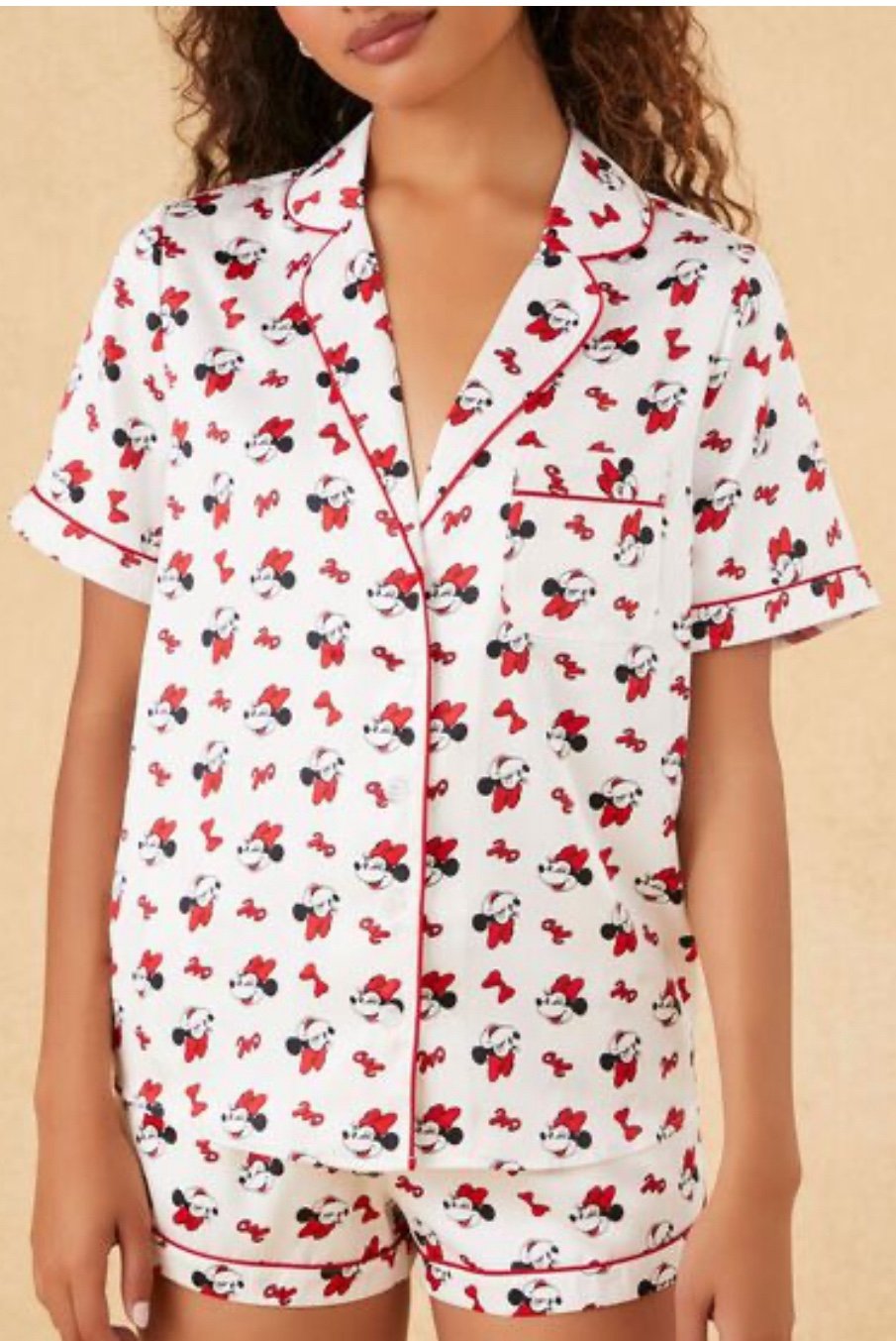Disney Minnie Mouse Shirt & Shorts Pajama Set
