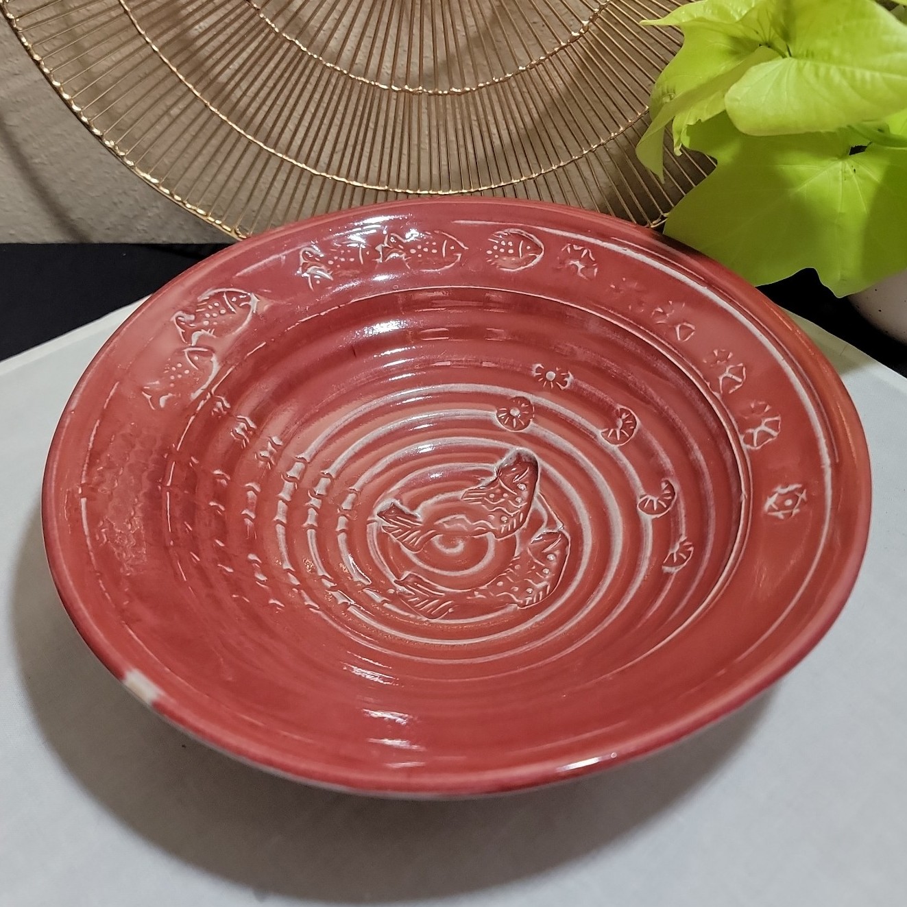 Vintage Michael Kennedy Studio Pottery Fish Bowl