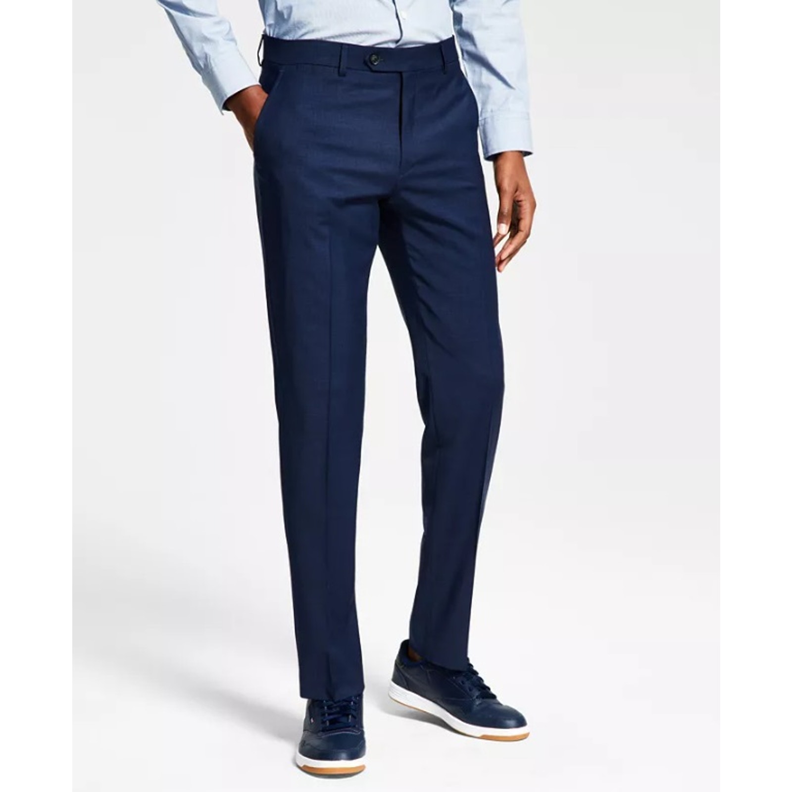 Tommy Hilfiger Men's Blue Wool Stretch Modern-Fit TH-Flex Suit Pants Size 40x30