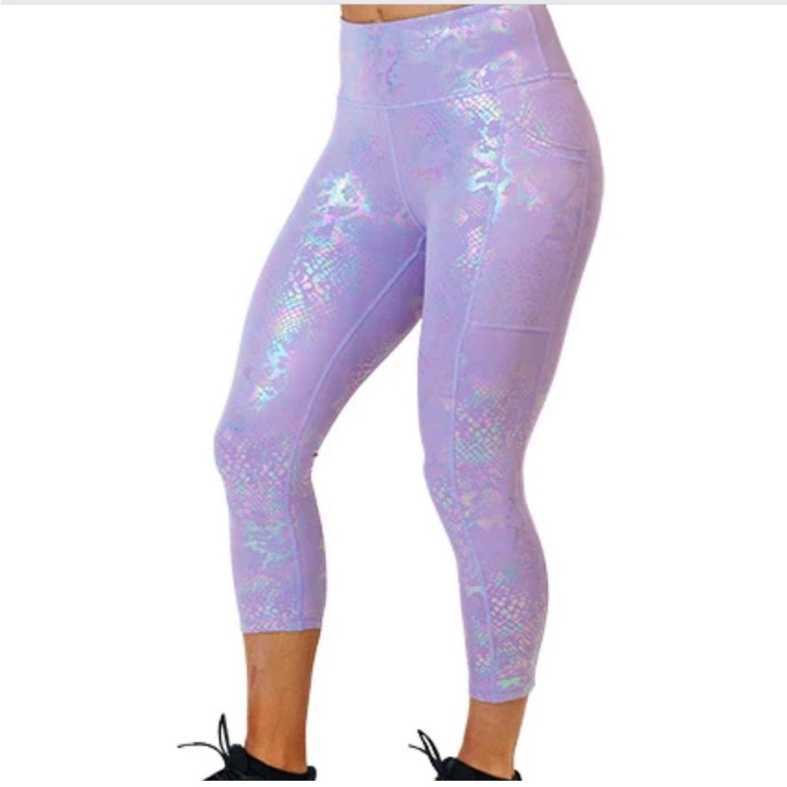 Constantly Varied Gear CVG Glisten Here Purple Capri Crossfit Leggings Sz XL
