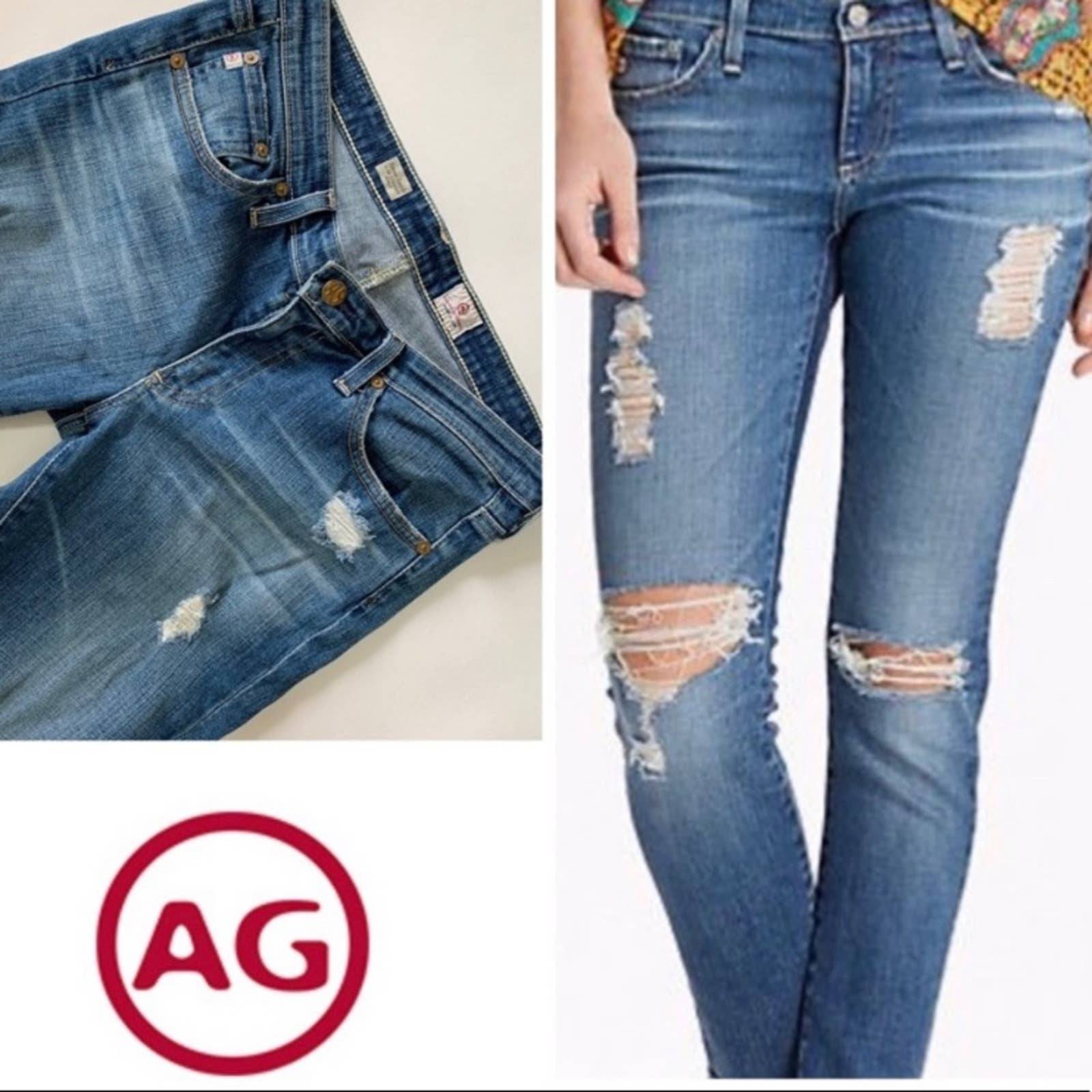 AG Stevie Distressed Stevie Skinny Jeans