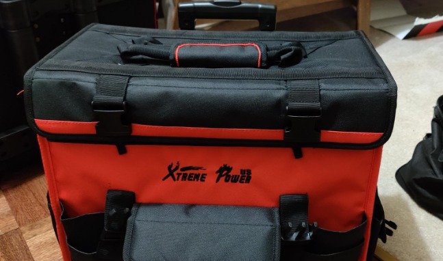 18 Rolling Tool Bag Adjustable Telescoping Handle Wide Storage Organizer