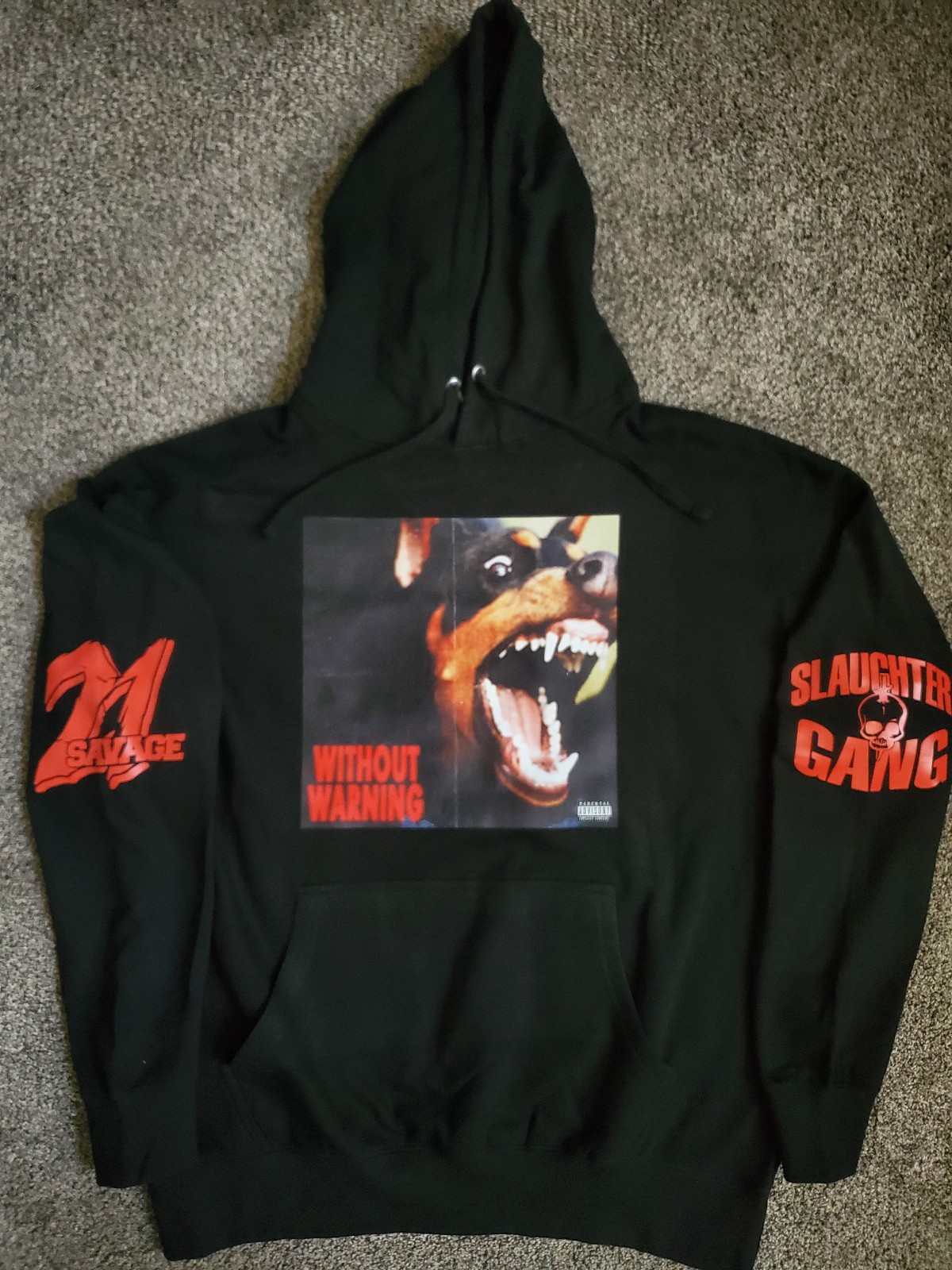 21 Savage Without Warning Slaughterhouse Hoodie New 2024