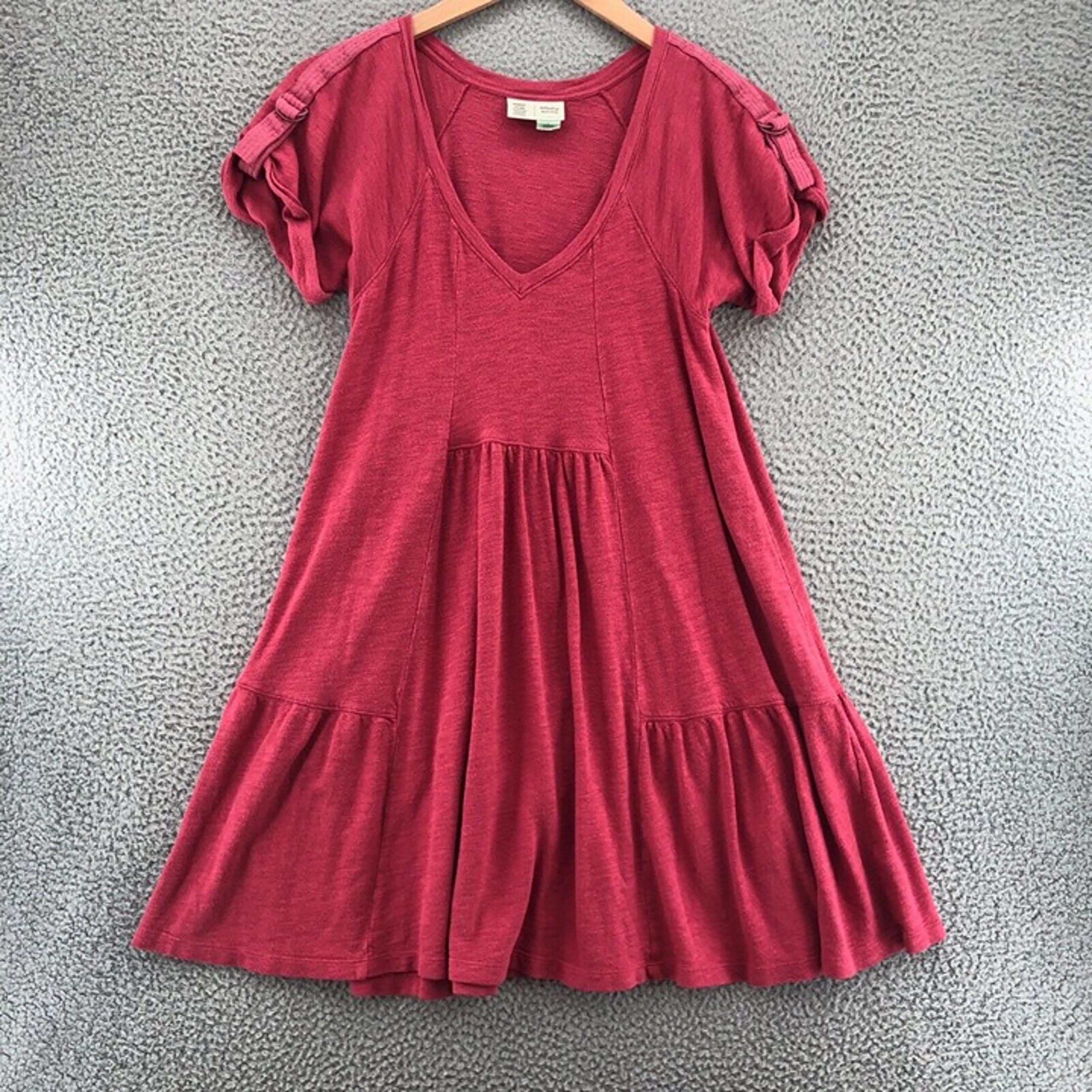 Saturday Sunday Anthropologie Dress Womens Small Pink Swing Terry Short Sleeve