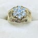 10k Yellow Gold Flower Halo Star Diamond Cut CZ Engagement Wedding Ring Size 5.5