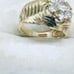 10k Yellow Gold Flower Halo Star Diamond Cut CZ Engagement Wedding Ring Size 5.5