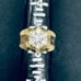 10k Yellow Gold Flower Halo Star Diamond Cut CZ Engagement Wedding Ring Size 5.5