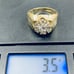 10k Yellow Gold Flower Halo Star Diamond Cut CZ Engagement Wedding Ring Size 5.5