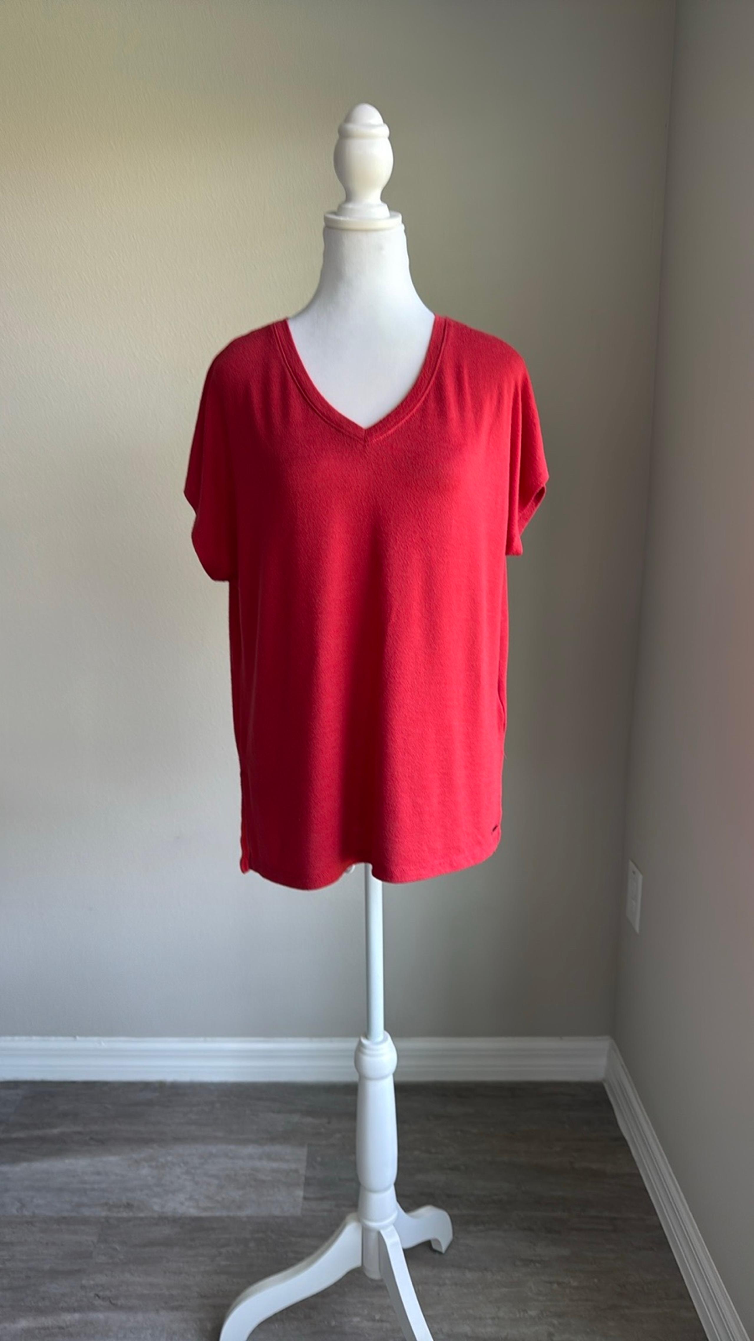 Orvis women’s red capped sleeve knit top