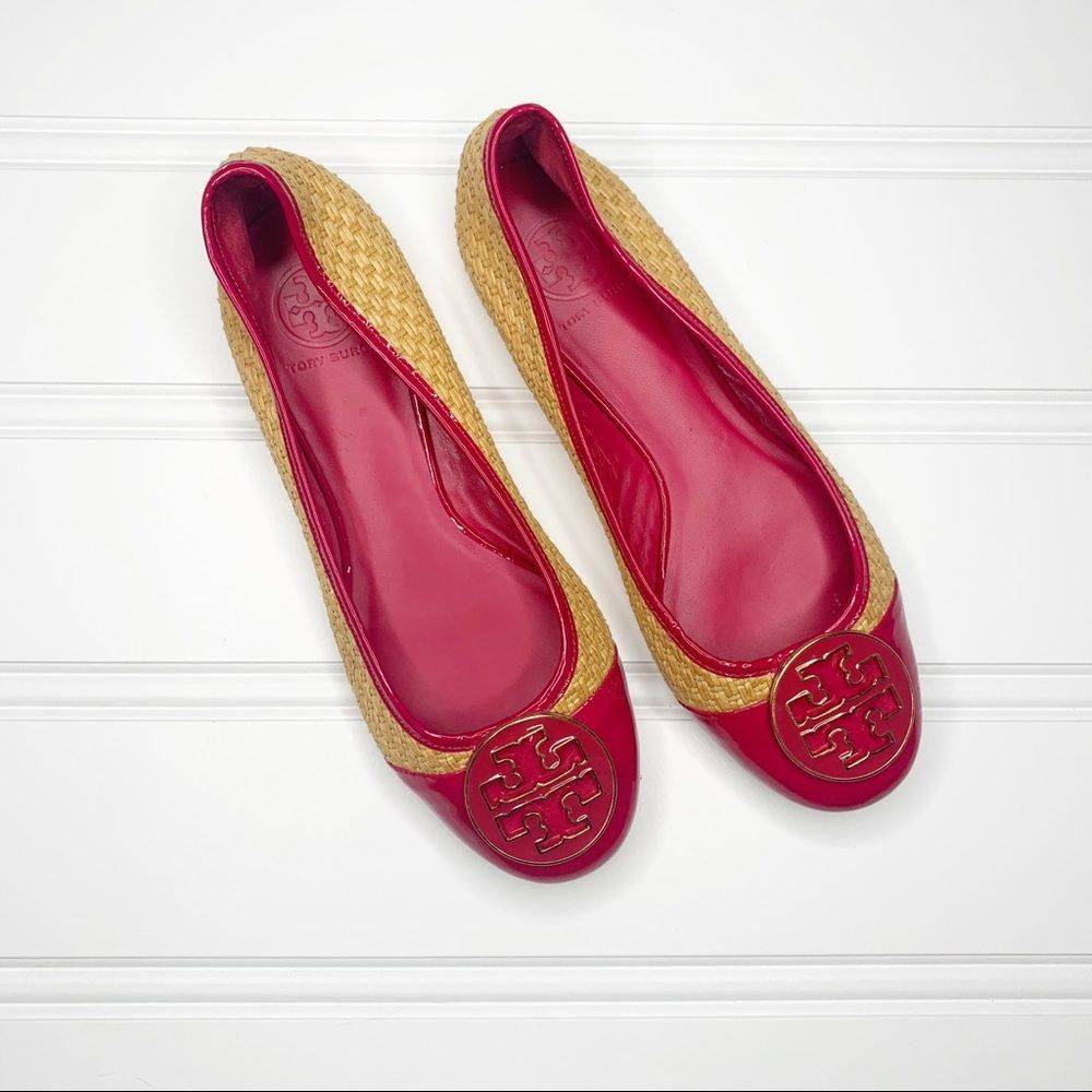 Tory Burch Kerry Flats Straw Size 8 1/2
