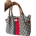 Kate Spade New York Canvas & Leather Shoulder Bag Logo Jacquared Lining 2 straps