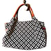 Kate Spade New York Canvas & Leather Shoulder Bag Logo Jacquared Lining 2 straps
