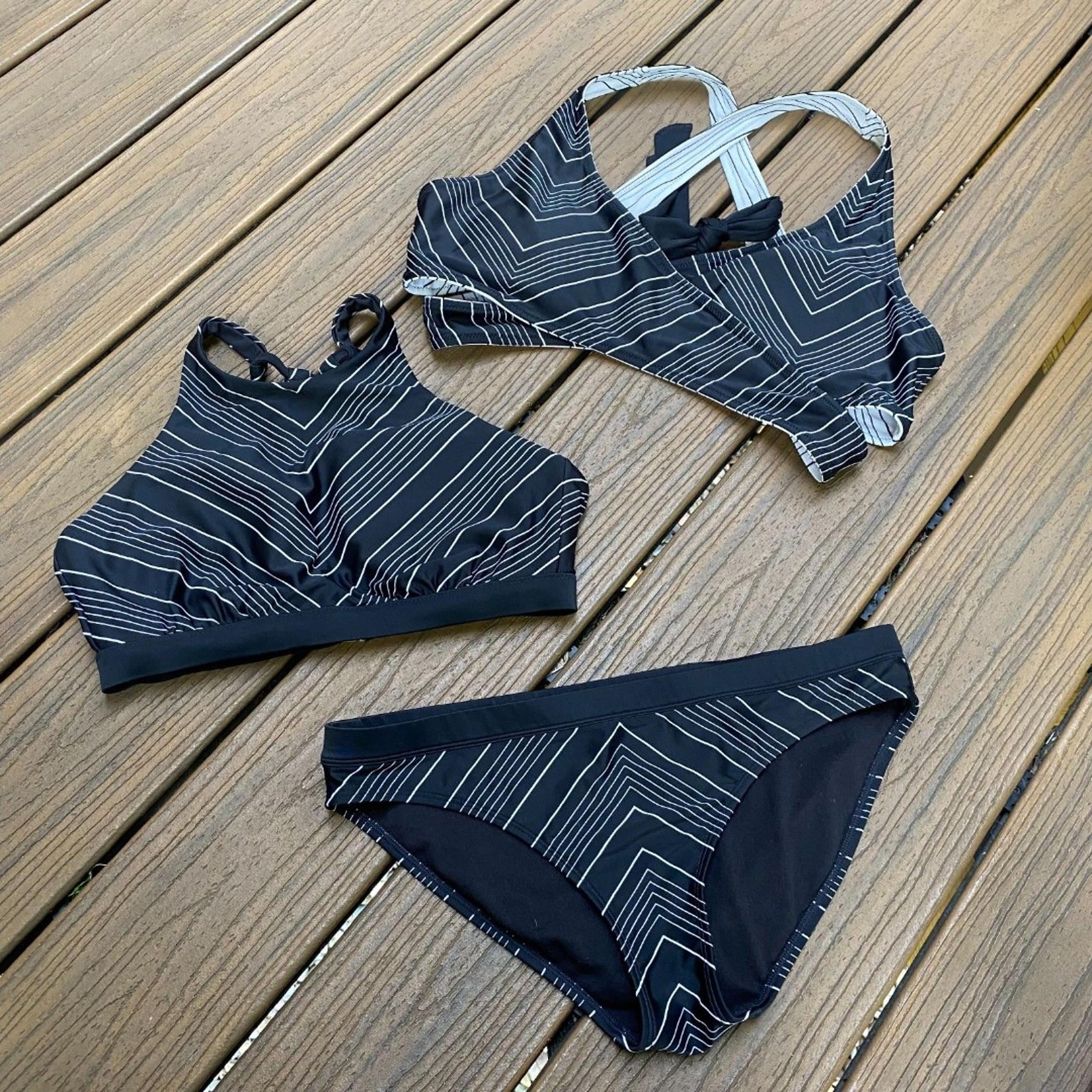 Athleta Chevron Bikini Set (3) Color Black & White