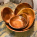 Vintage Mid Century Modern Wood Parquet Bowl set. Various sizes