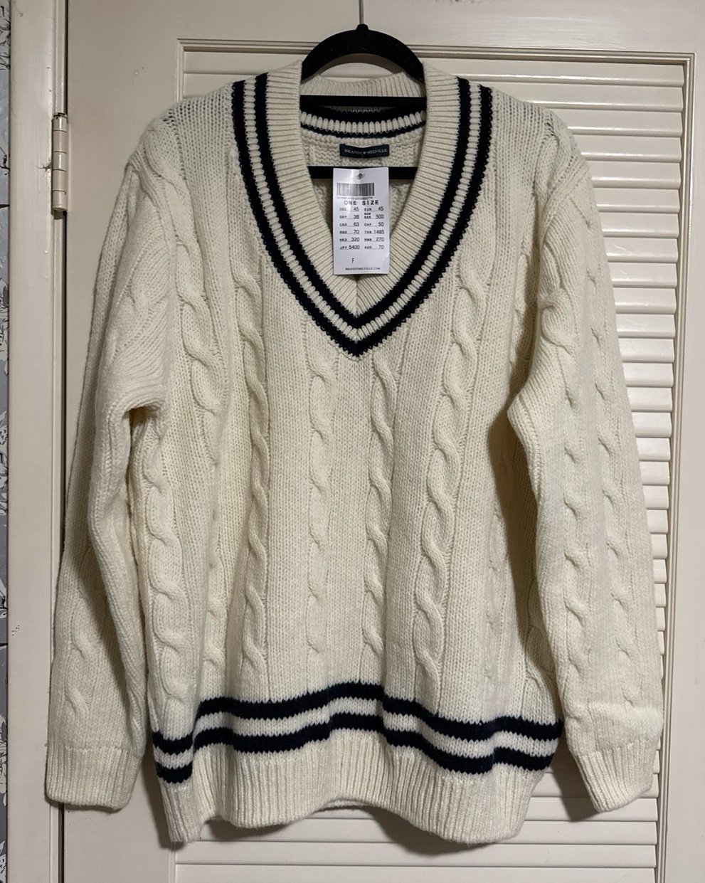 Brandy Melville Nikki V Neck Heavy Wool Sweater