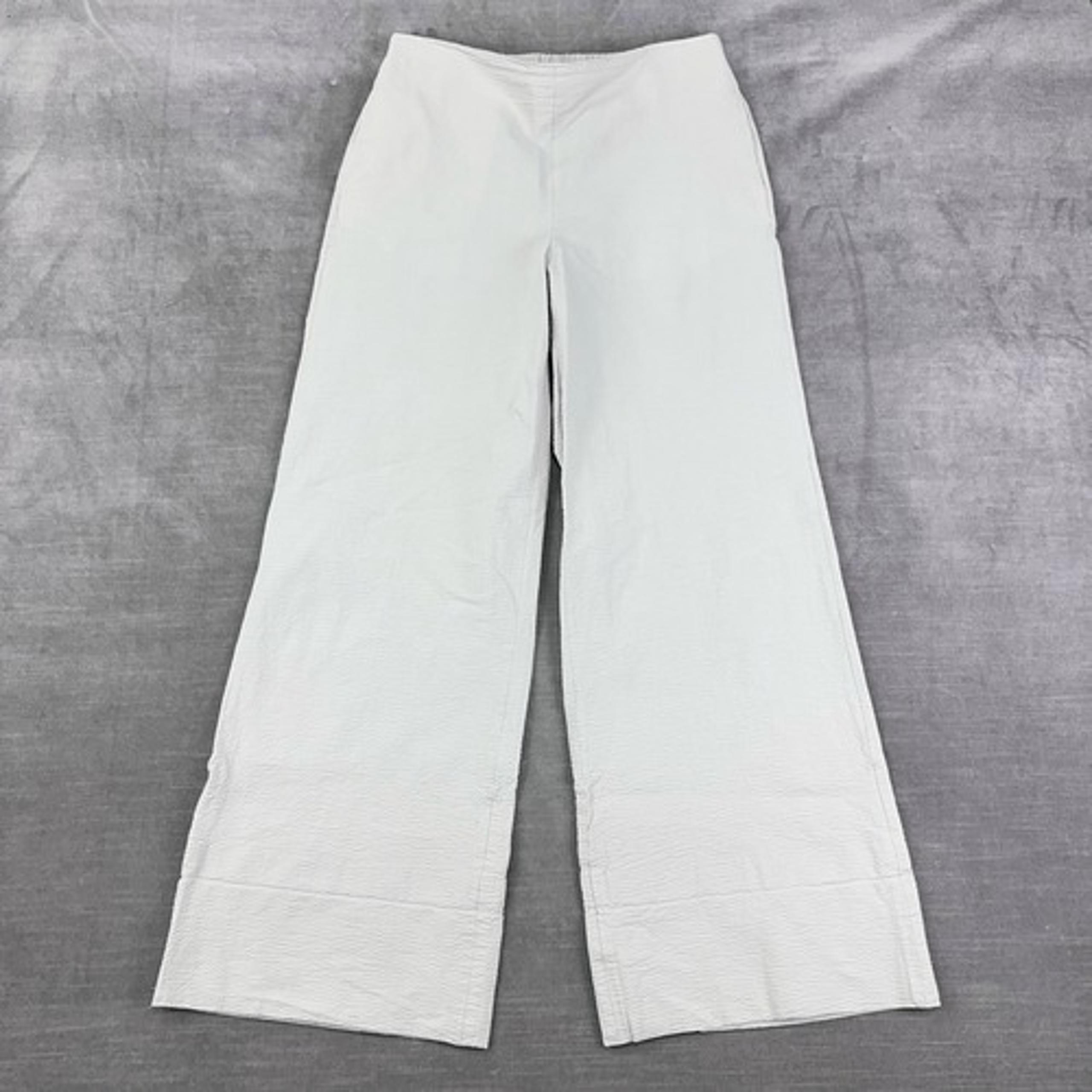 Fabiana Filippi Pants Womens M Ivory Textured Lagenlook Quiet Luxury Minimalist