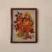 Vintage Mid Century Flower Crewel Art