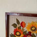 Vintage Mid Century Flower Crewel Art