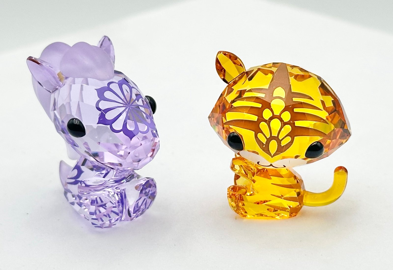 Swarovski Lovlots Chinese Zodiac Uma Horse Tora Tiger Figurines DAMAGE Set of 2