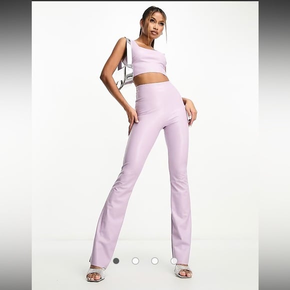 Commando faux leather flared leggings in lilac