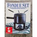 Roshco Black Fondue Set- Steel Pot Alcohol Burner with 6 Forks