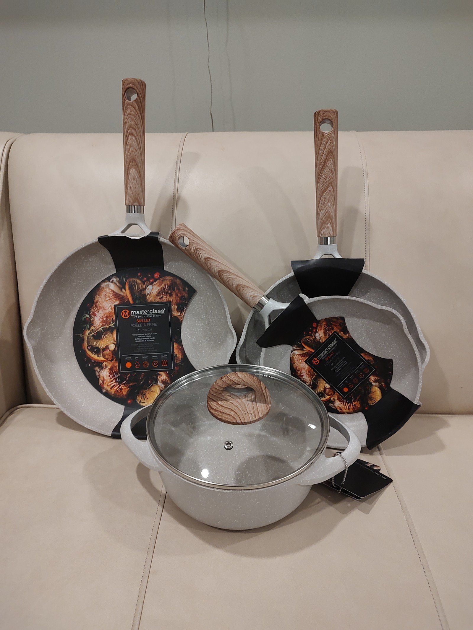 Masterclass Beige Speckled Cookware Bundle x 5