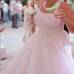 A line princess wedding dress with tulle and pearls and sequined flowers