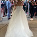 A line princess wedding dress with tulle and pearls and sequined flowers