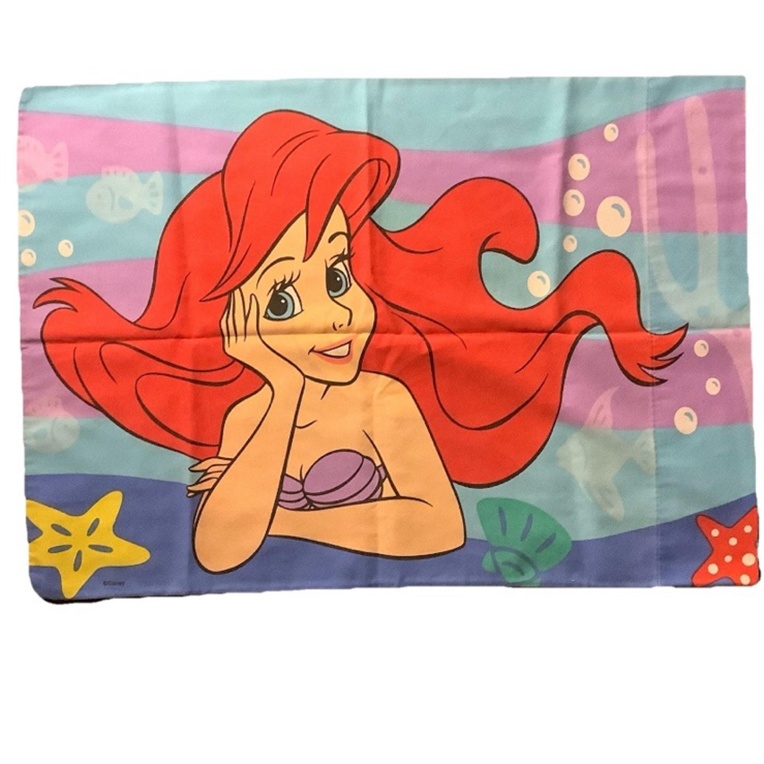 The Little Mermaid Vintage Standard Pillowcase Disney 1990's Flounder Ariel