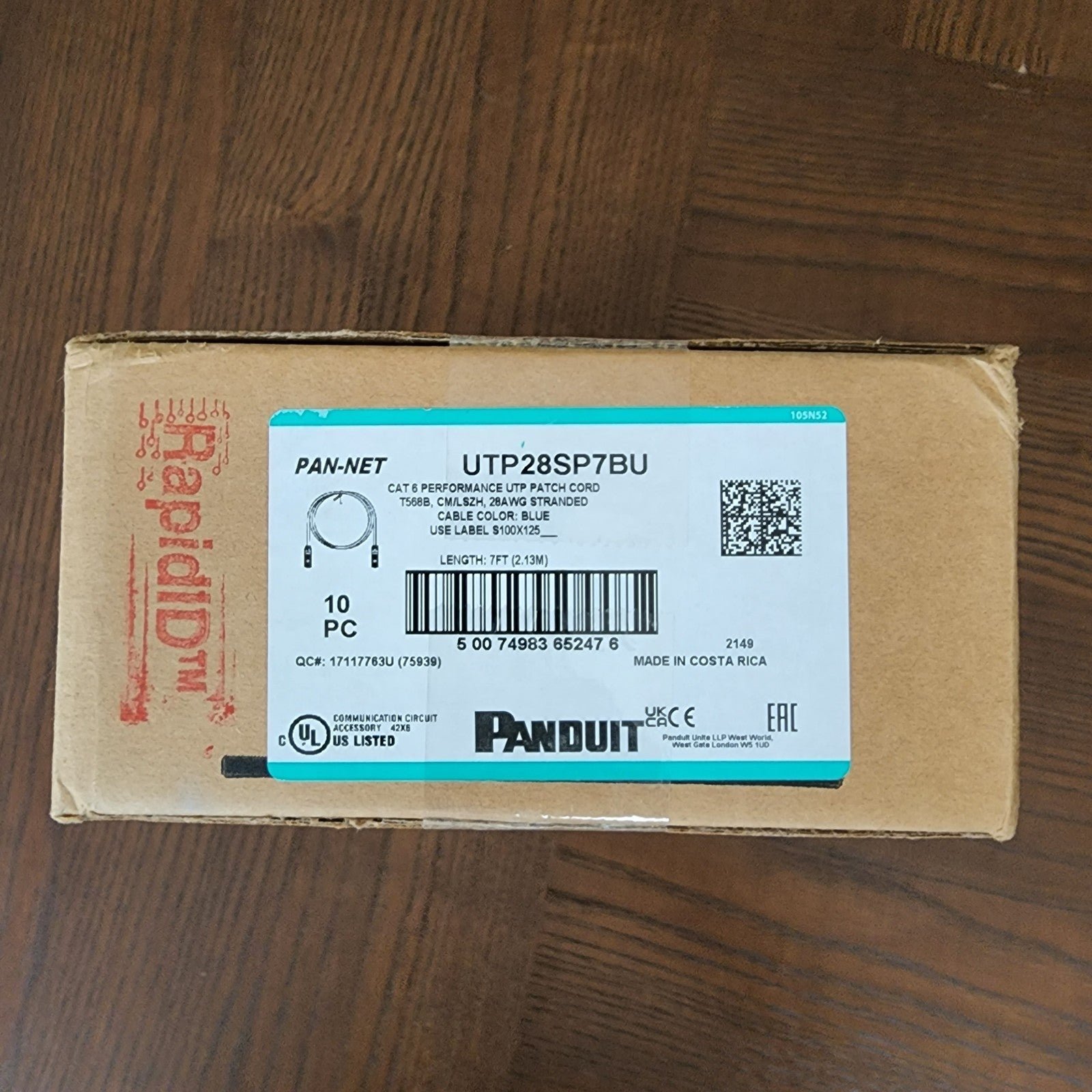 Panduit UTP28SP7BU 10 piece