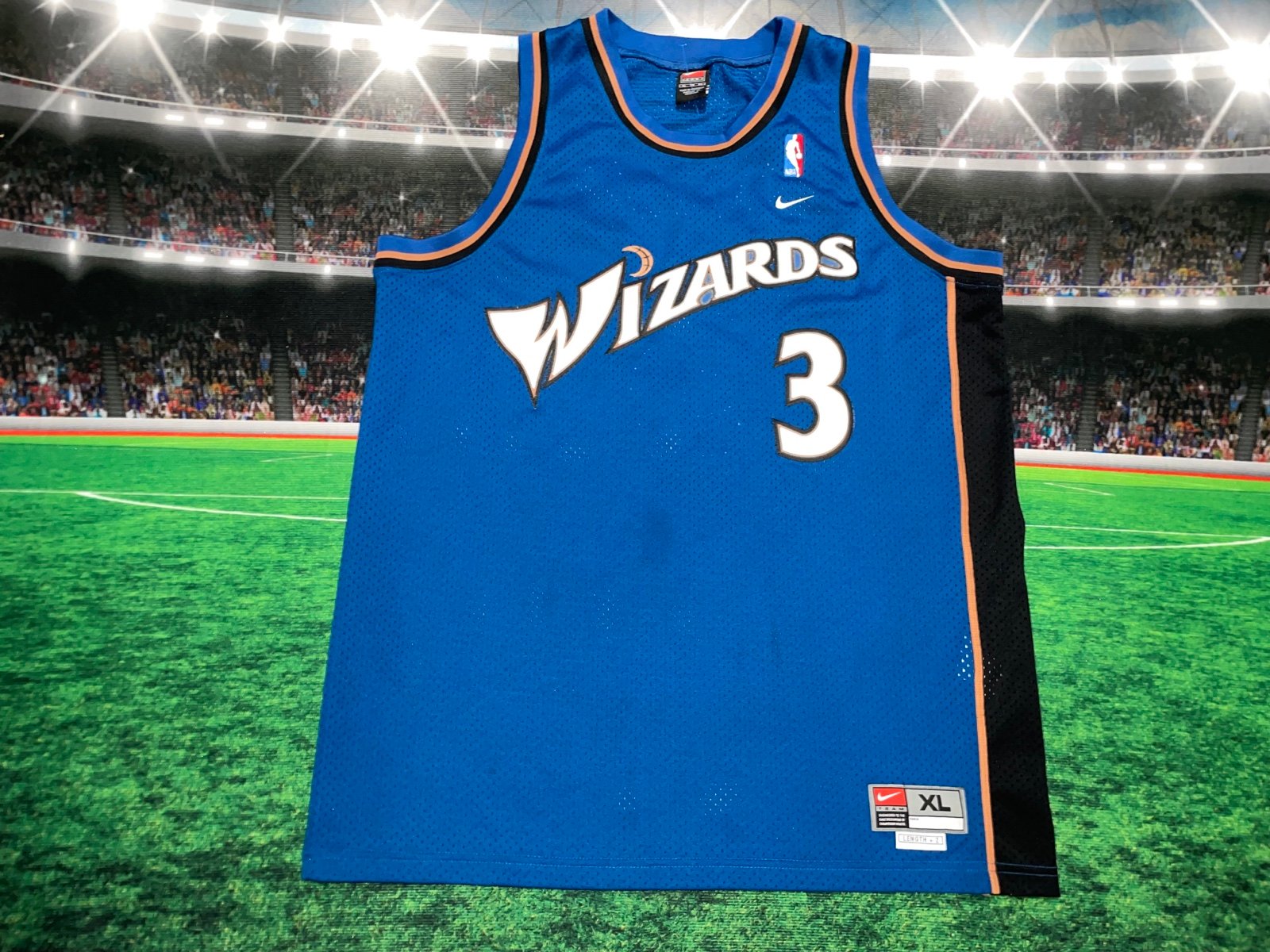 Authentic Juan Dixon Washington Wizards NBA Jersey Nike Sz