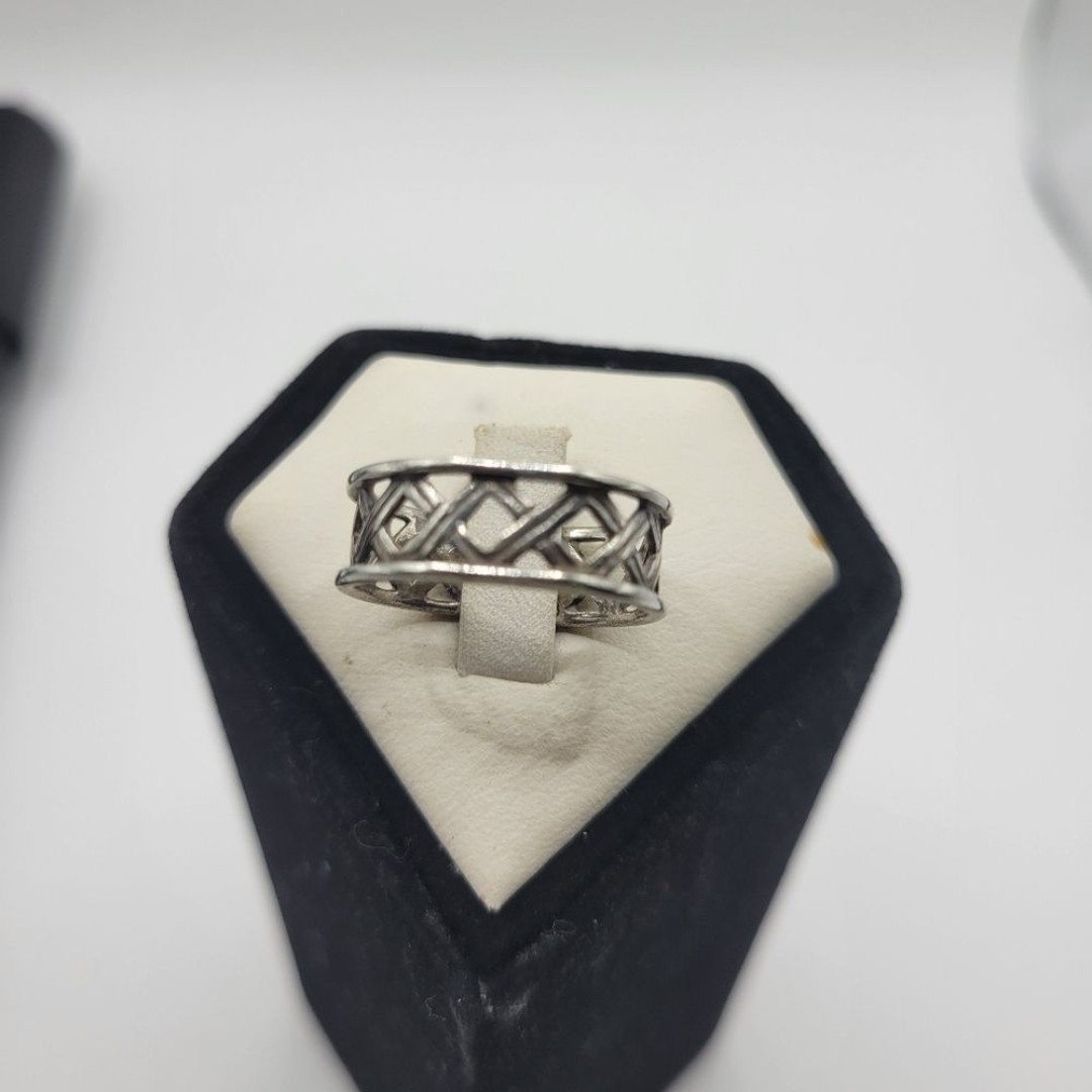 Sterling silver Unisex Chevron 925 ring