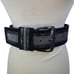 80's Vintage Rocker Gray/Black Snake Leather Elastic Cinch Waist Belt