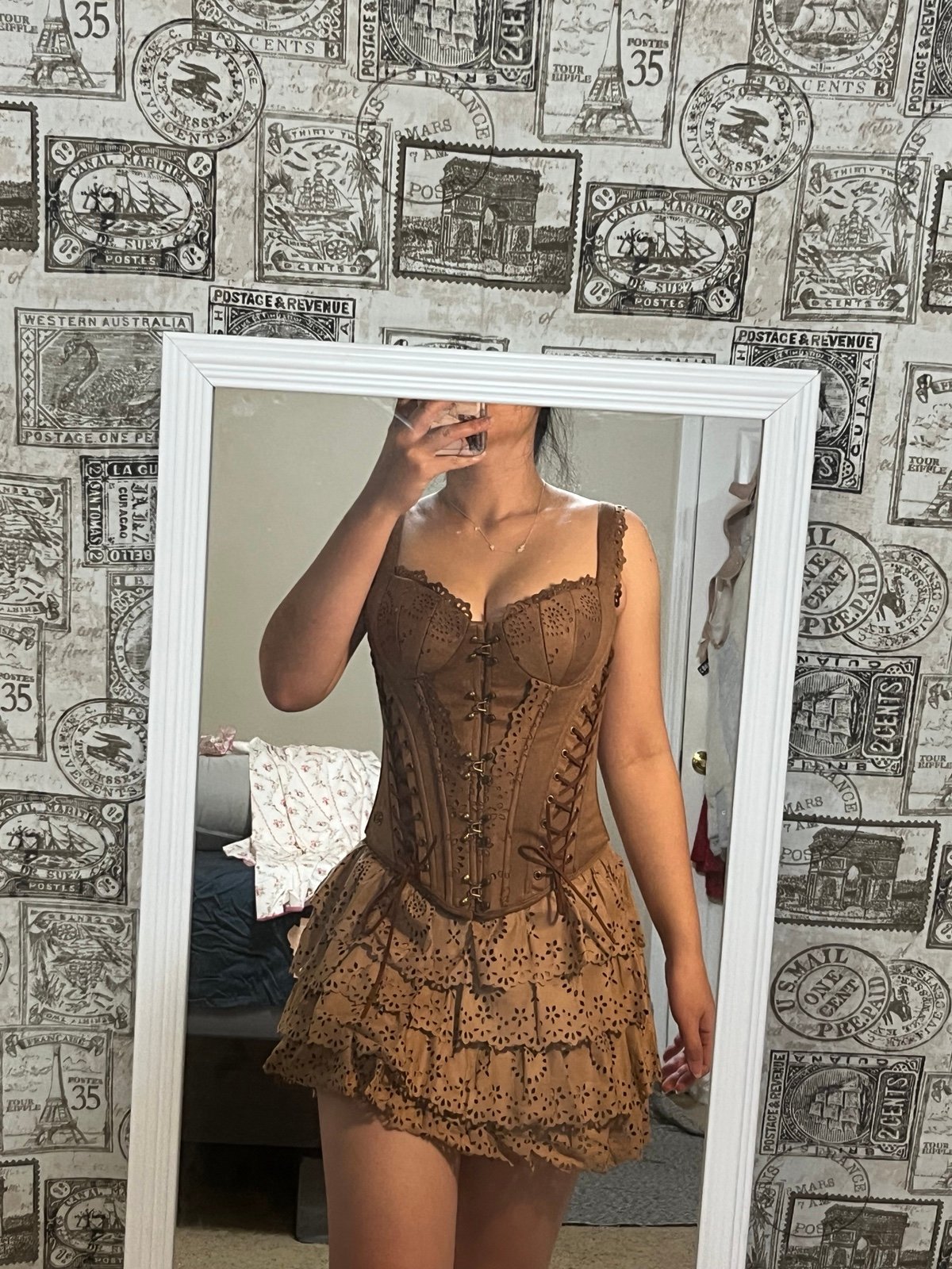 Lacemade Chocolina Suede corset
