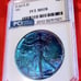1987 American Silver Eagle MS-70 Color Toned