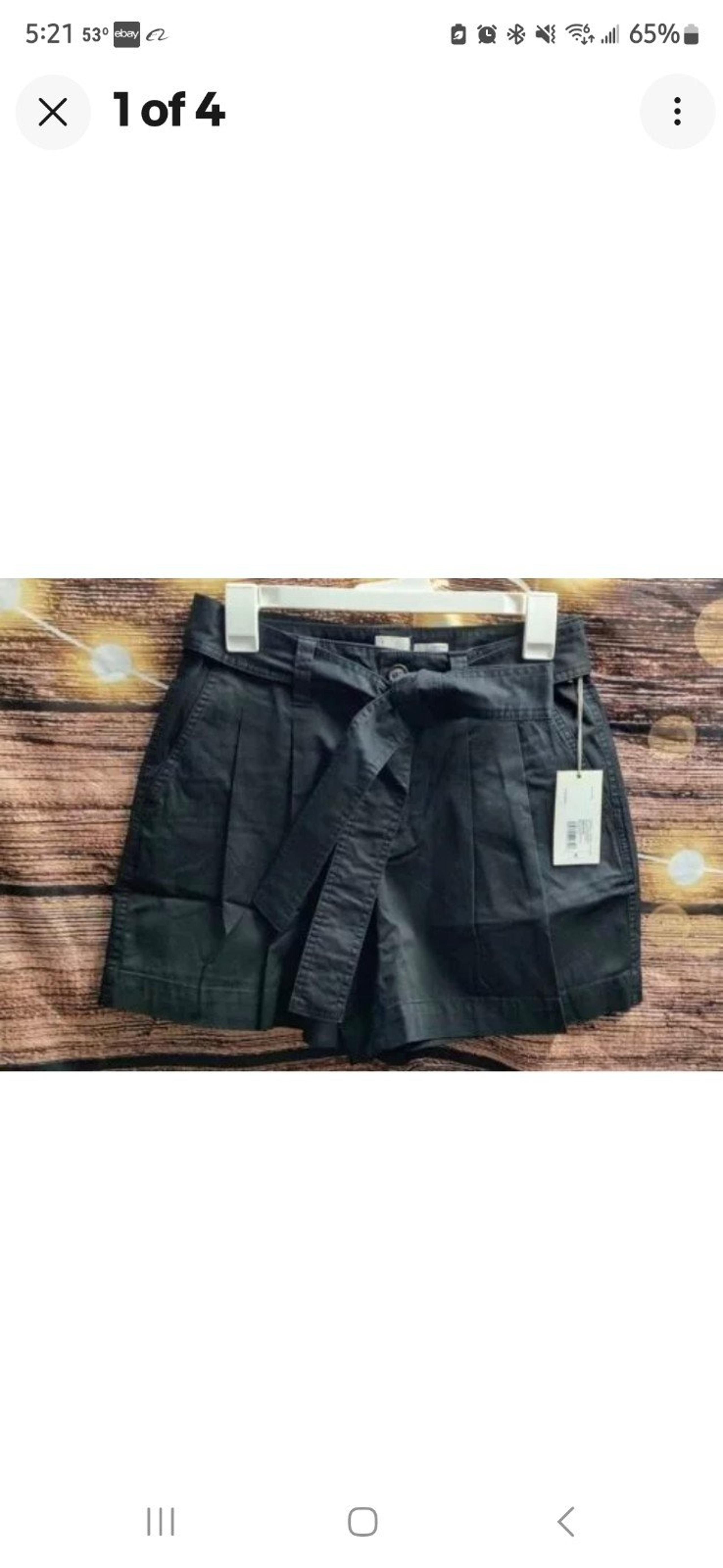 2 Pack A New Day Womens Size 4 Shorts Black Belted High-Rise Pleat Front